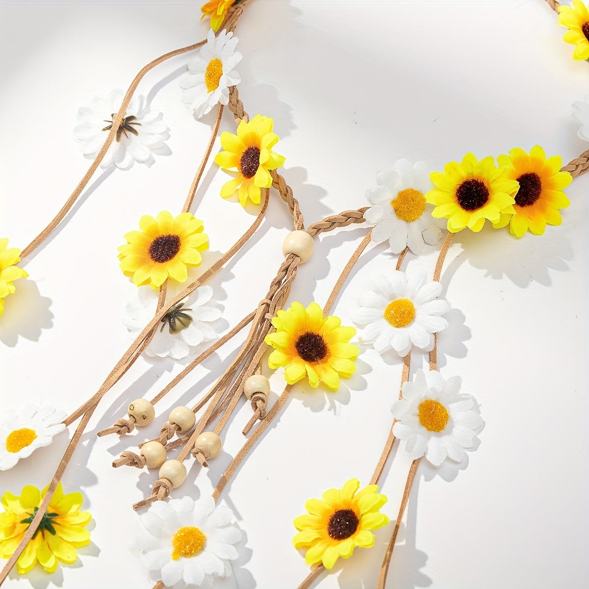 Boho Style Sunflower Tassel Hair Rope