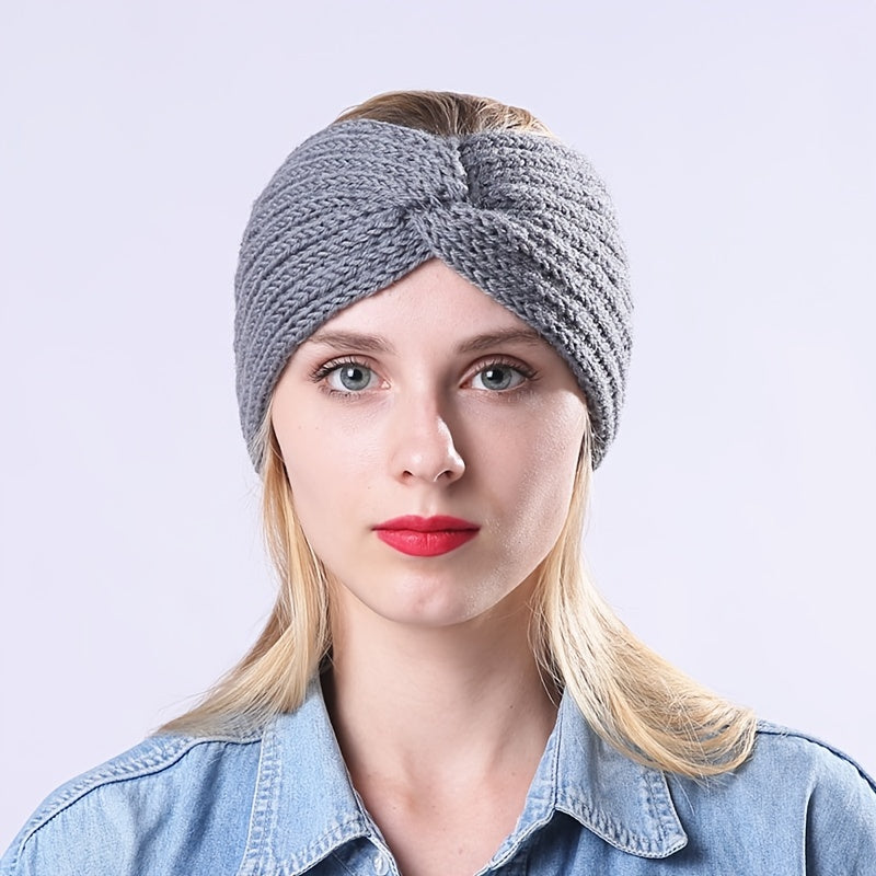 Women's Knitted Knot Headband Winter Twist Thermal Cold Weather Hair Accessory