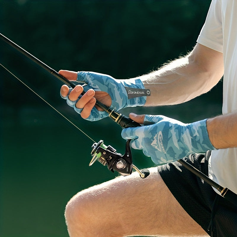 Camouflage Fishing Sunscreen Gloves Breathable Slipproof Half Finger