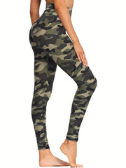 Camouflage Print High Waist Leggings for Women