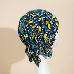 Colorful Butterfly Working Cap Hat Adjustable Tie Back For Woman