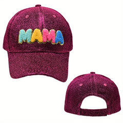 Mama Patch Glitter Baseball Cap Colorful Sunshade Dad Hats