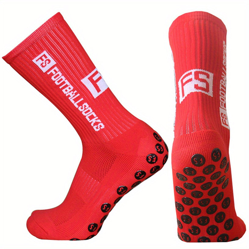 Breathable Anti-Slip Mid Calf Socks Outdoor Sports Football Letter Pattern