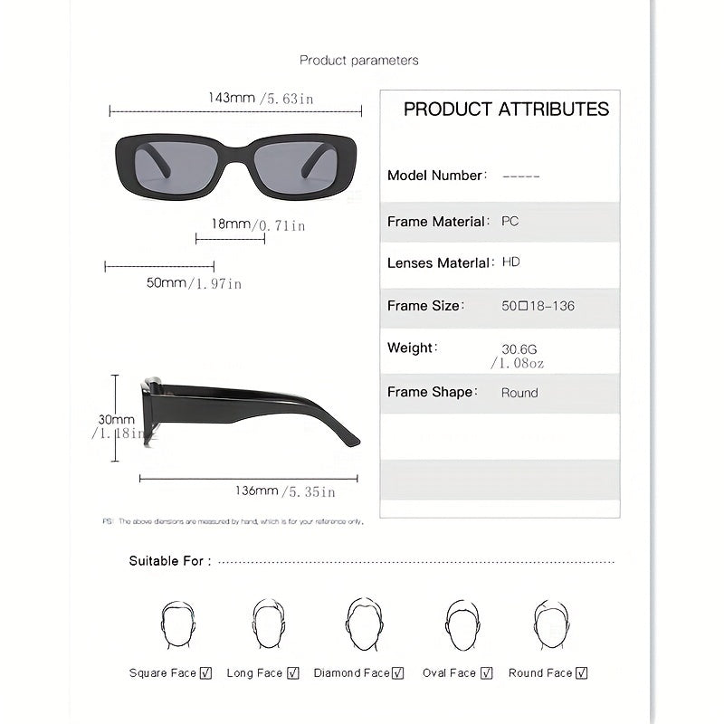 Men's Vintage Small Frame Sunglasses with Box