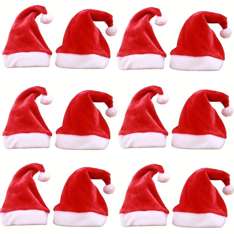 12pcs Santa Hat Adult Santa Hat Holiday Christmas Hat Santa Hat