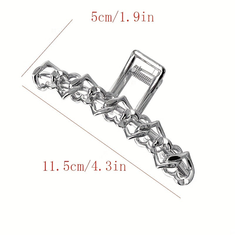 Metal Hair Claw Female Hair Claw Shark Claw Heart Shape Hair Headwear