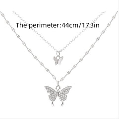 Two Butterflies Pendant Clavicle Chain Female Necklace
