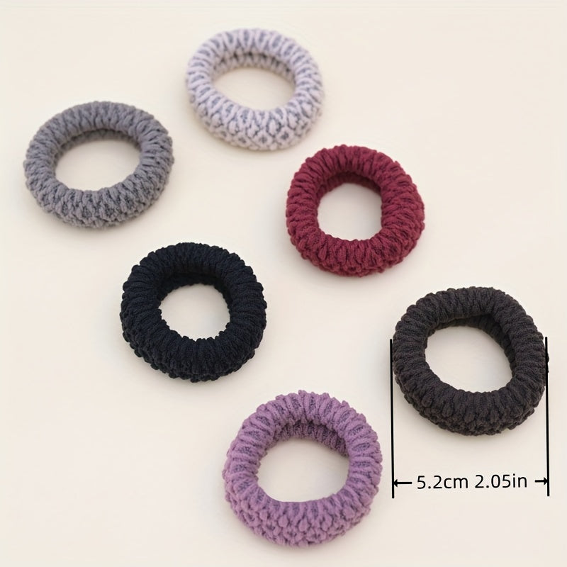 6pcs Thick Seamless Hair Ties Wide Elastic Ponytail Holder Scrunc