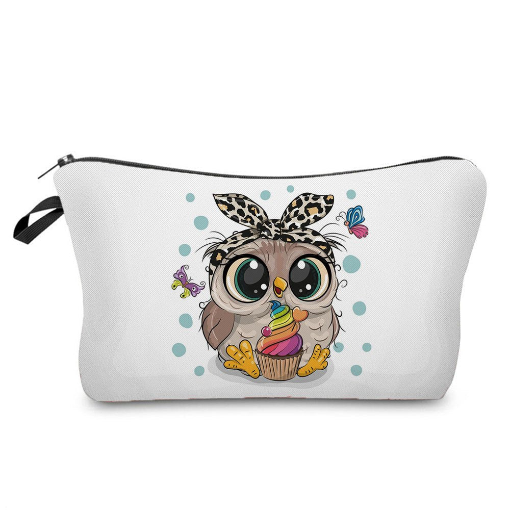 Owl Pattern Cosmetic Bag Foldable Makeup Storage Organizer Toiletry Wash Bag
