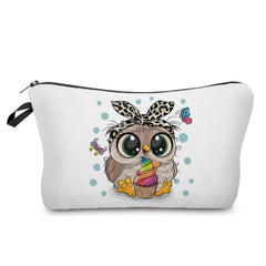 Owl Pattern Cosmetic Bag Foldable Makeup Storage Organizer Toiletry Wash Bag