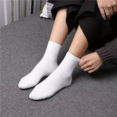 10 Pairs Women's Comfy Breathable Solid All Match Socks Stockings