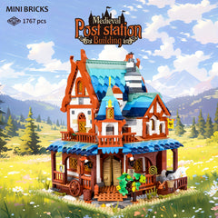 Medieval Building Blocks For Adults 1767pcs Post Station Architecture Model