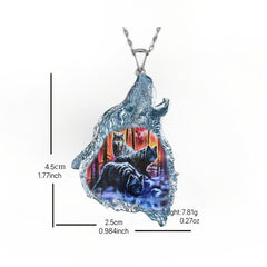 Girl's Wolf Pack Howling Pendant Necklace Dinner Jewelry