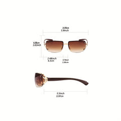 Rimless Rectangle Y2K Sunglasses for Women
