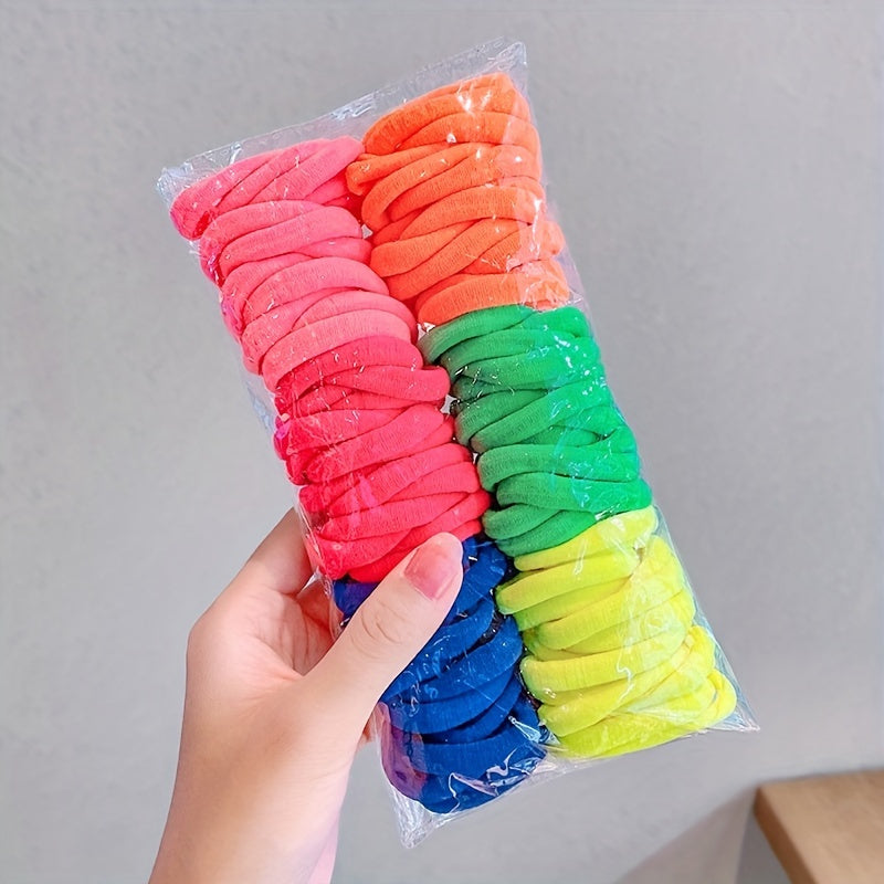 100pcs Thick Elastic Seamless Hair Ties Ponytail Holders for Girls Women