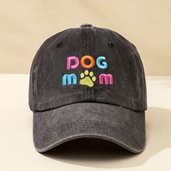 DOG MOM Embroidered Baseball Cap Y2K Washed Distressed Dad Hat