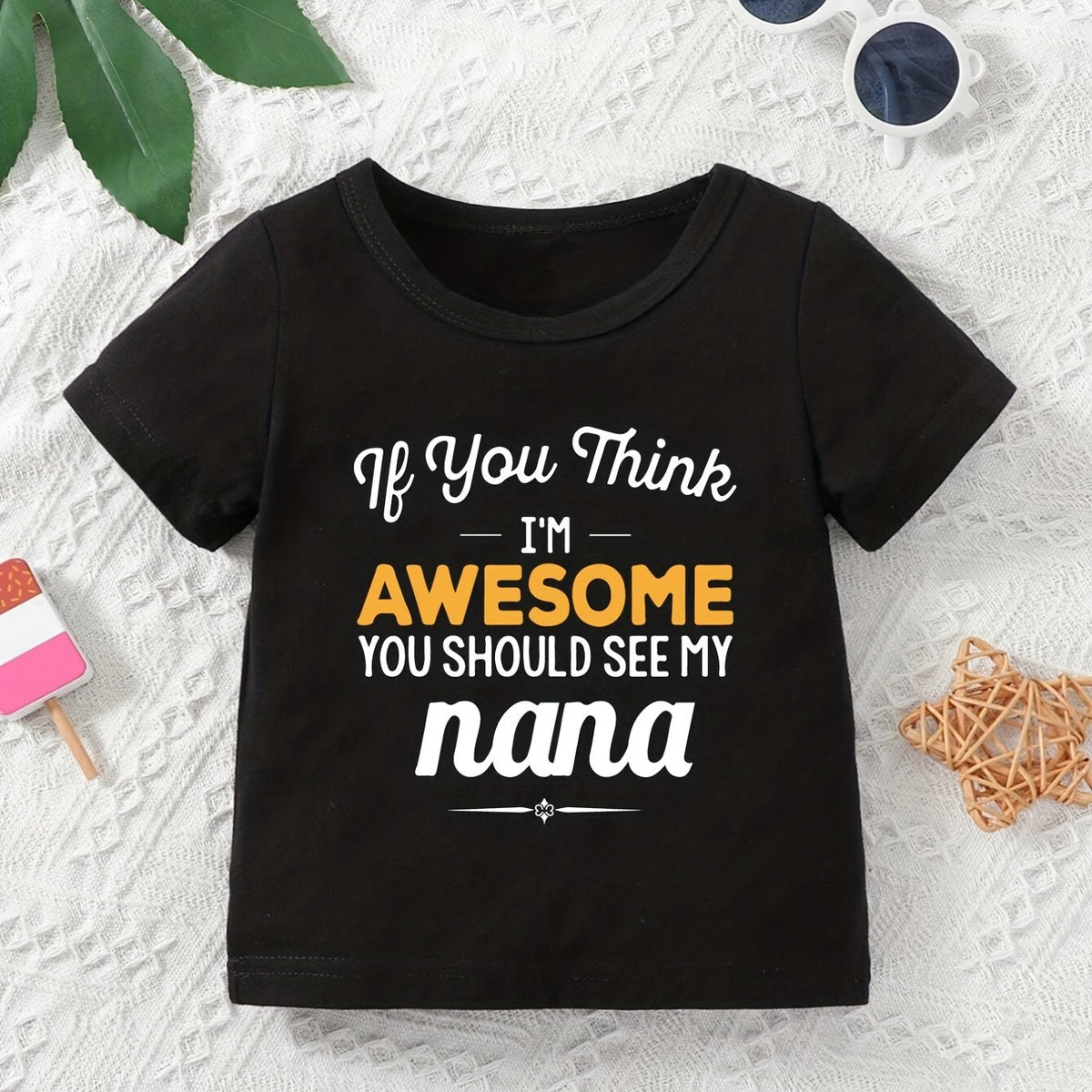 Baby Casual Awesome Nana Round Neck T-shirt Summer Clothes