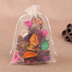 10pcs Organza Gift Bags For Party Wedding Sheer Drawstring Pouch