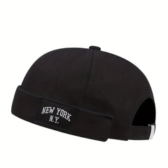 Vintage Beanie Cap Rolled Cuff Brimless Hat for Men Women