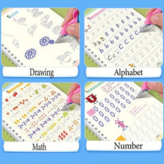4 Reusable Copybooks with Pen for Kids Handwriting Practice Learning Toys