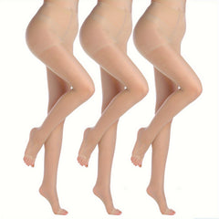 3 Pack Toeless High Waist Slim Pantyhose Elastic Pantyhose