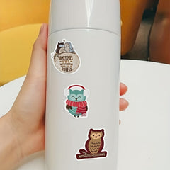 100pcs Waterproof Owl Stickers Wall Decals Wisdom Clever Animal Vinyl Stickers