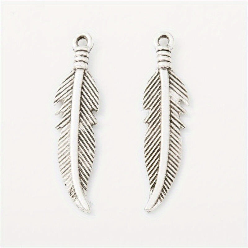 30pcs Alloy Feather Charms Pendants for DIY Jewelry Making Bracelet Necklace