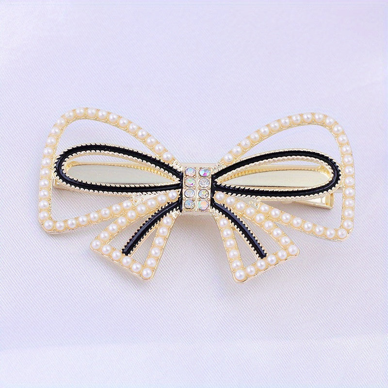 Faux Pearl Hair Clip Duck Billed Non Slip Side Clip Bangs Clip Hair Accesso
