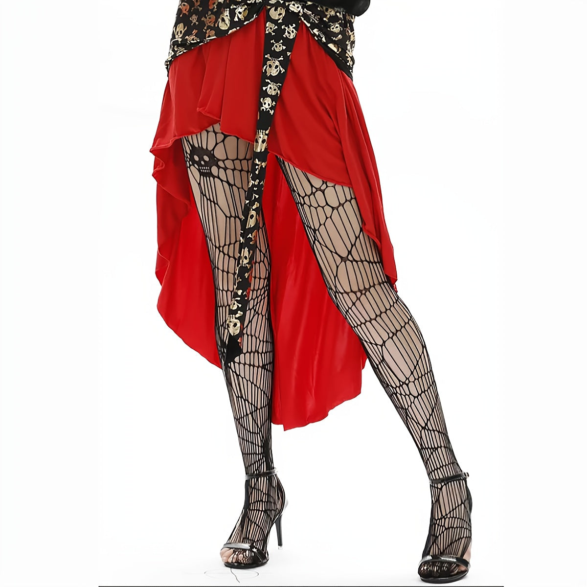 Skull Fishnet Tights Halloween High Waist Mesh Pantyhose