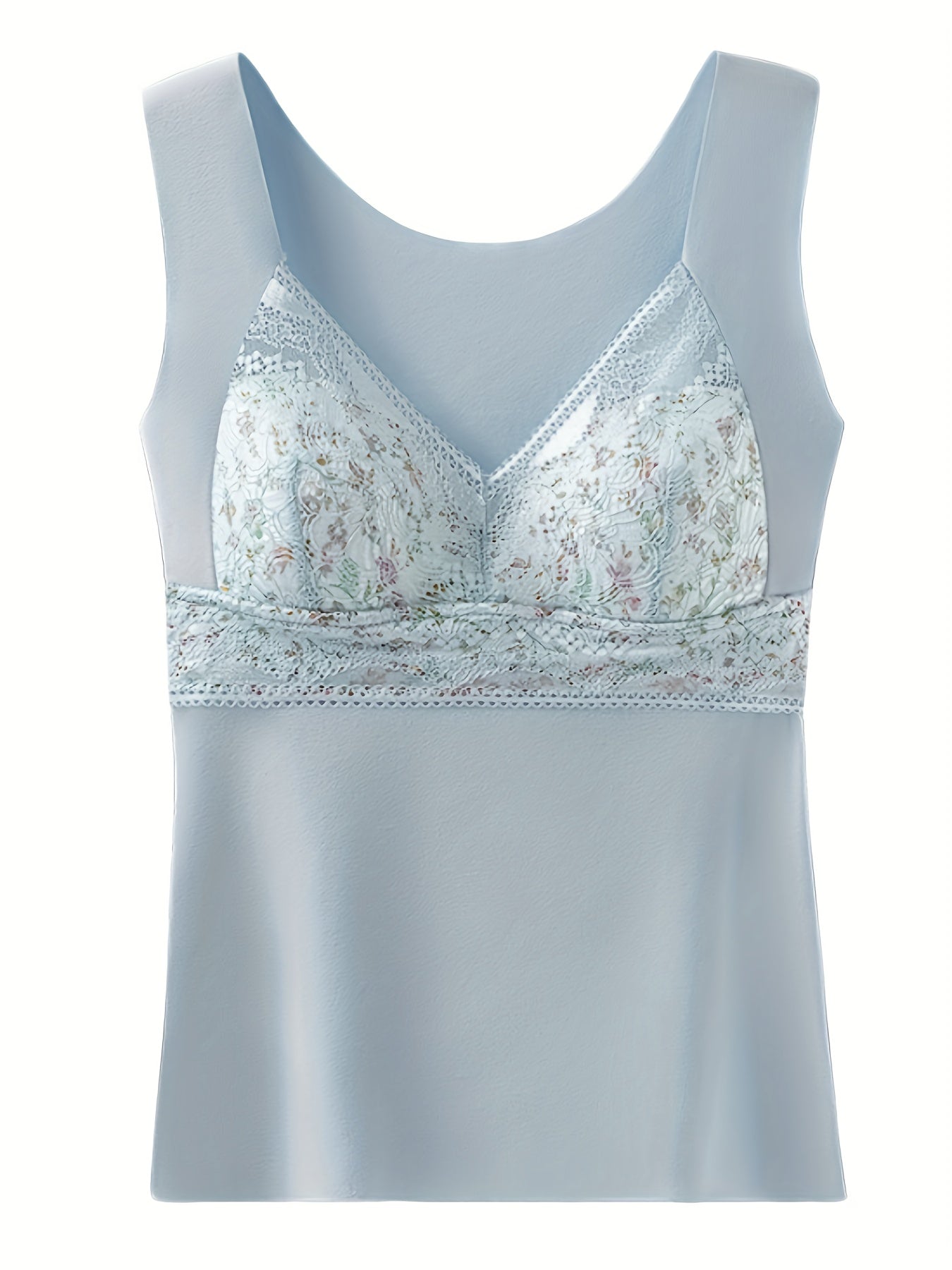 Lace Thermal Underwear Floral Sleeveless Top