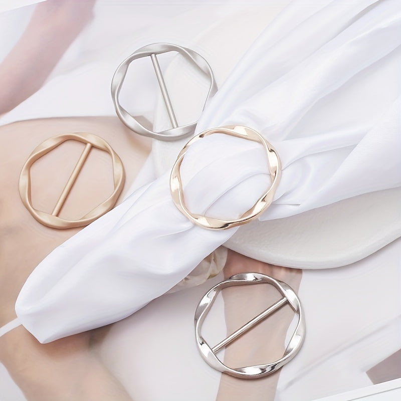 Scarf Ring Clip T shirt Tie Clips Metal Round Circle Clip Buckle