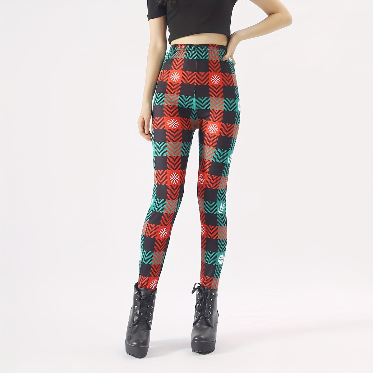 Christmas Print Tights Opaque Leggings Women's Stockings