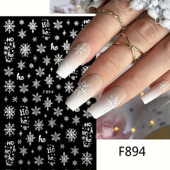 3D Christmas Nail Art Stickers Snowflake Nail Art Decals For DIY Or Nail Salons