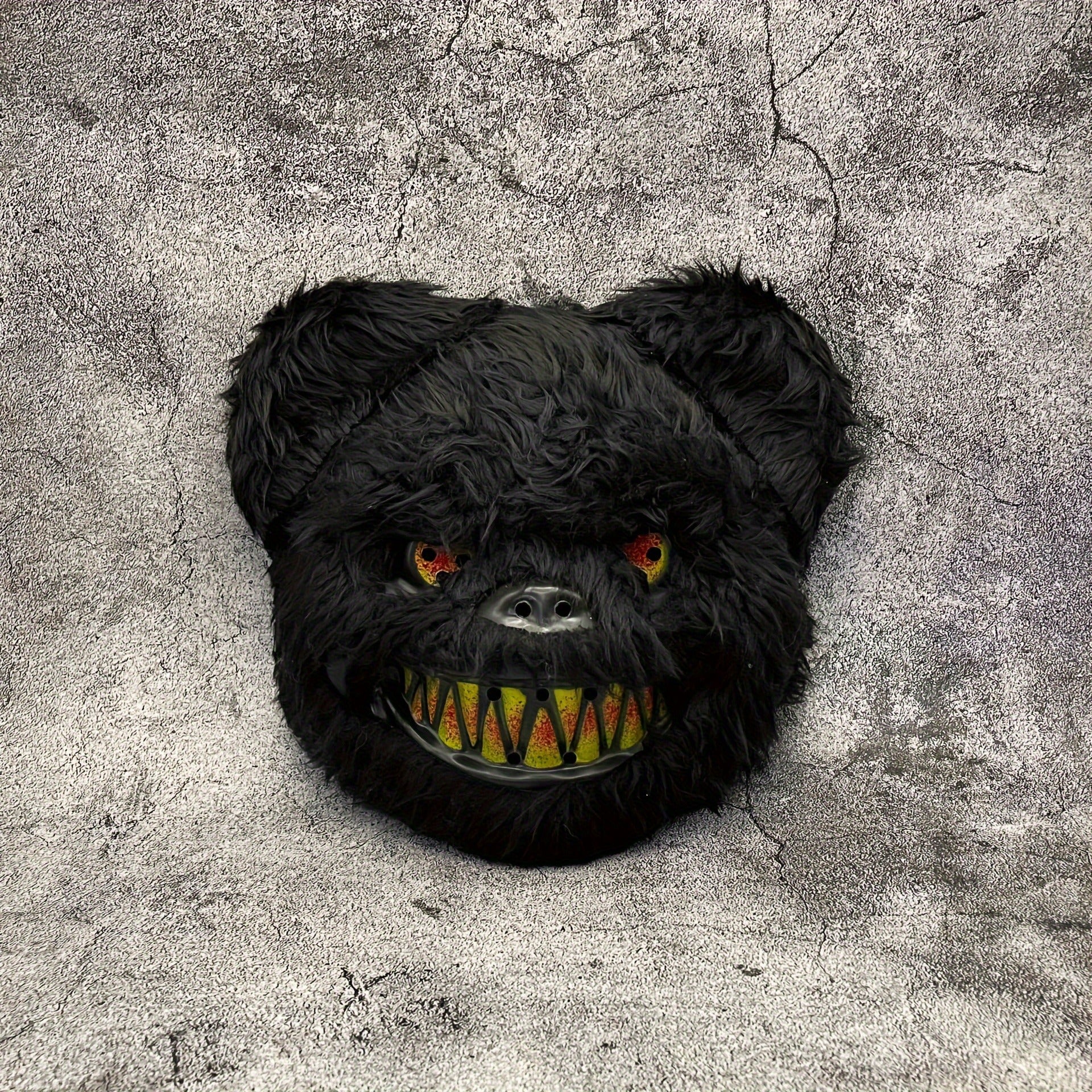 Spooky Rabbit Mask Plush with Yellow Eyes
