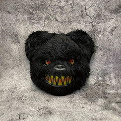 Spooky Rabbit Mask Plush with Yellow Eyes