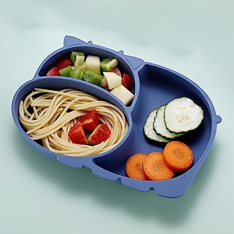 Silicone Divided Plate With Suction Cup, Baby and Toddler Dish
