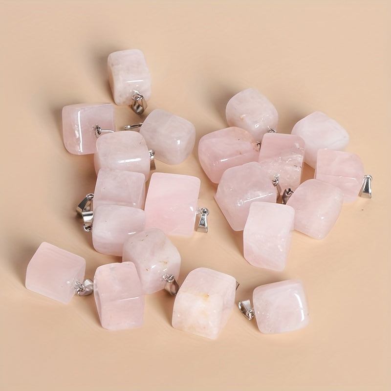 Cubic Raw Stone Pendant Necklace DIY Jewelry Accessory