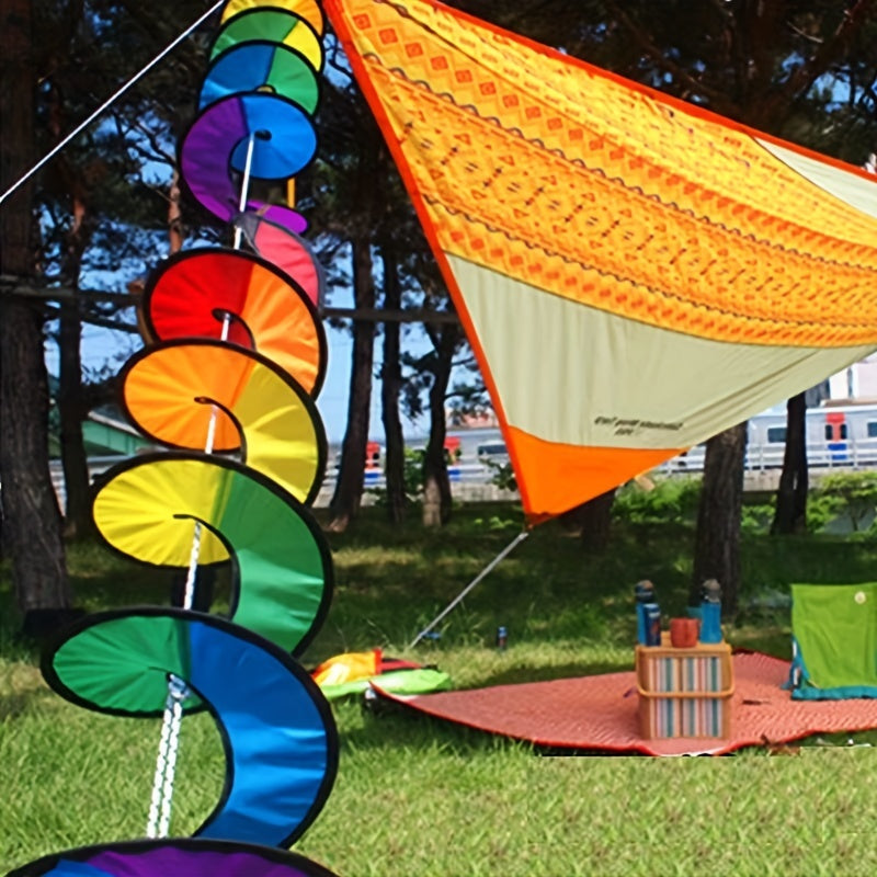 Rainbow Spiral Windmill Windsock Flag Tent Garden Decor Outdoors Toy