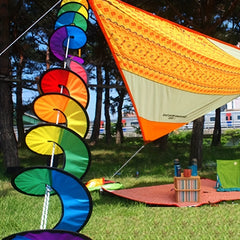 Rainbow Spiral Windmill Windsock Flag Tent Garden Decor Outdoors Toy