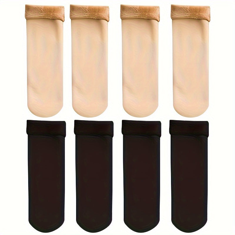 4 Pairs Winter Warm Cashmere Socks Thermal Fleece Lined Thickened Socks