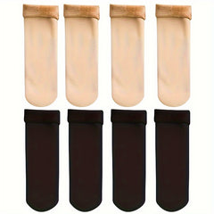 4 Pairs Winter Warm Cashmere Socks Thermal Fleece Lined Thickened Socks