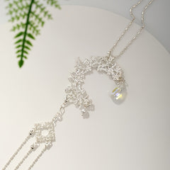 Chinese Style Tassel Metal Waist Ornament Crystal Flower Decoration