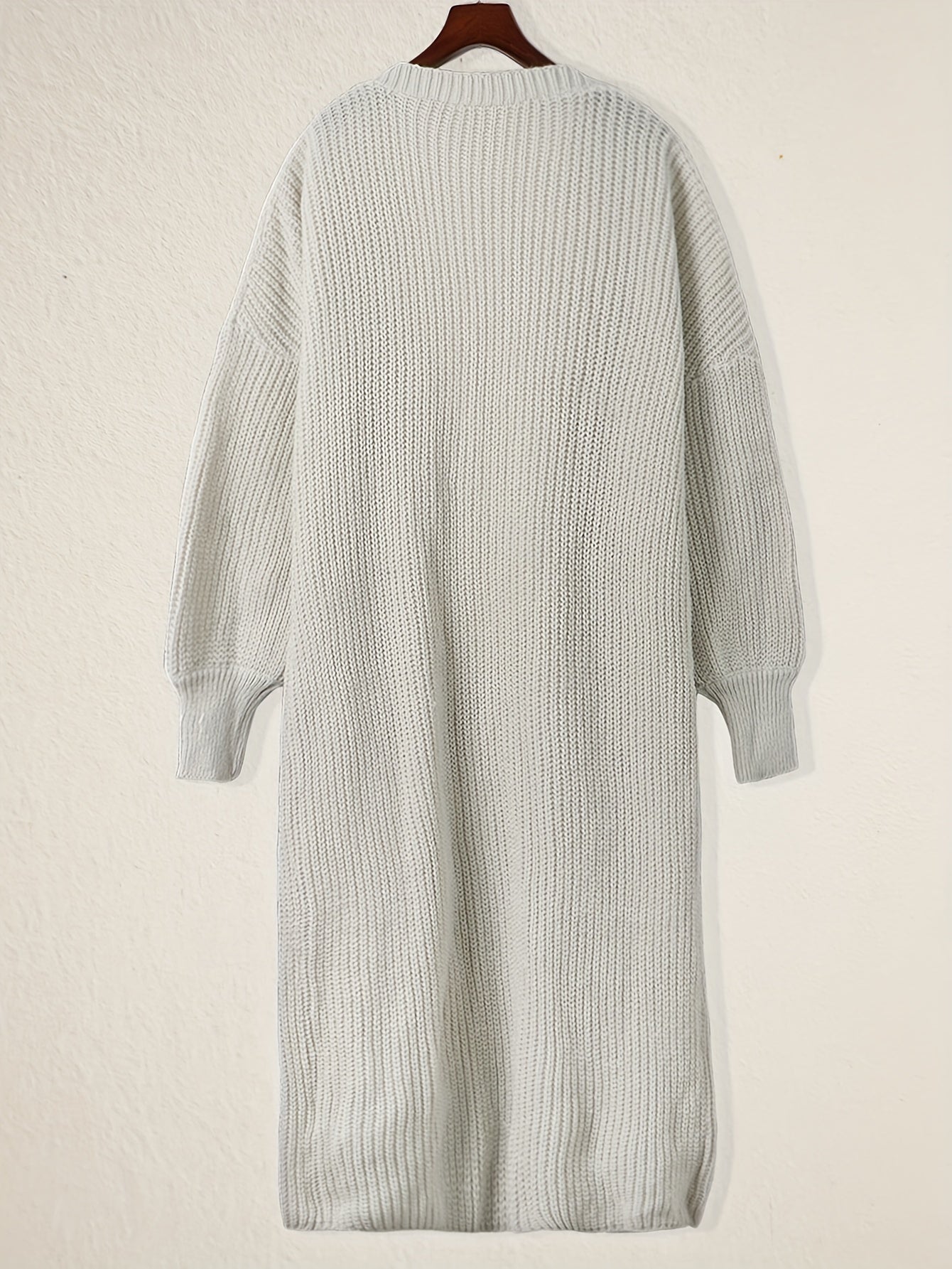  Solid Long Sleeve Stretch Cardigan