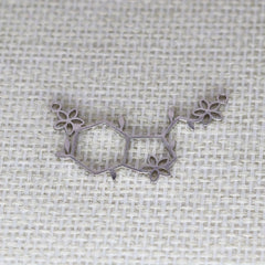 Serotonin Molecule Flower Charm Pendant Stainless Steel