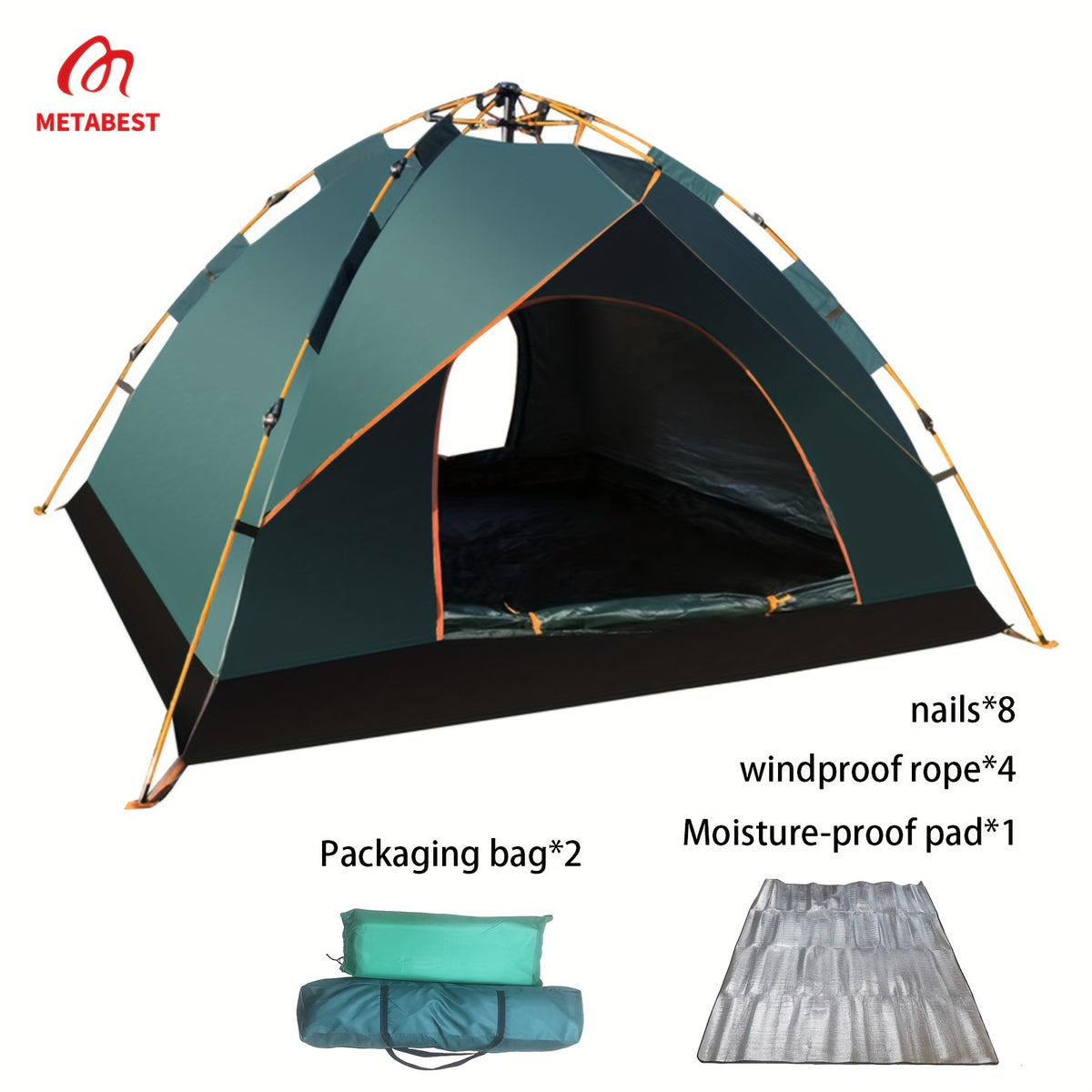 3 Person Quick Opening Camping Tent for Beach Hiking