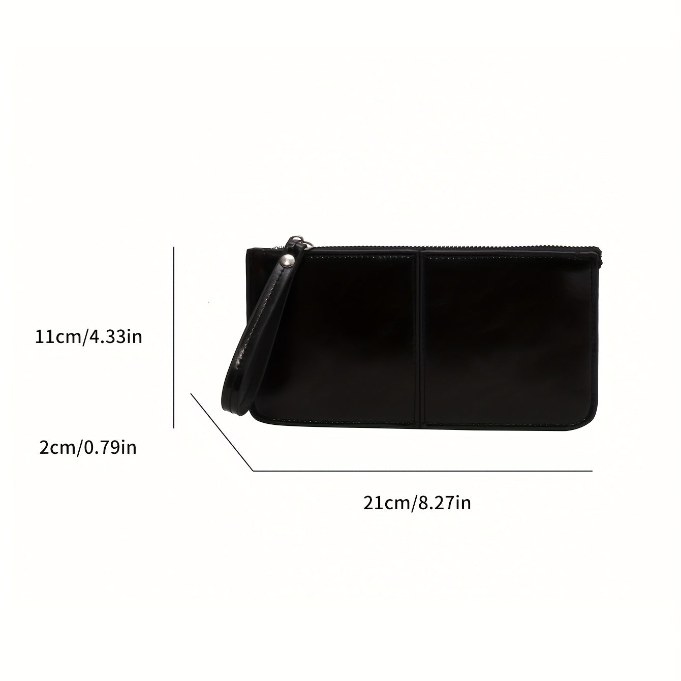 Vintage Long Wallet Clutch Zipper Coin Purse with Wristband