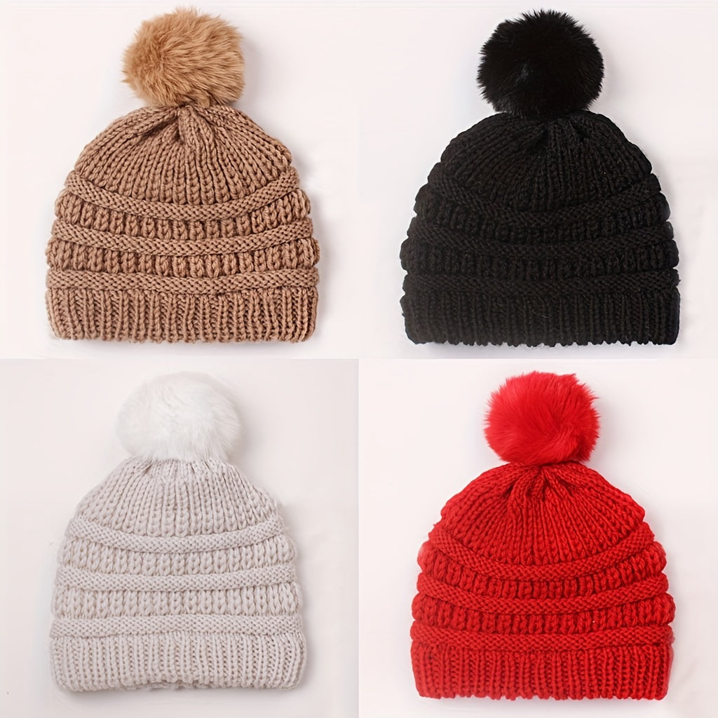 Newborn Infant Pom Knit Beanie Hat 0-2 Year