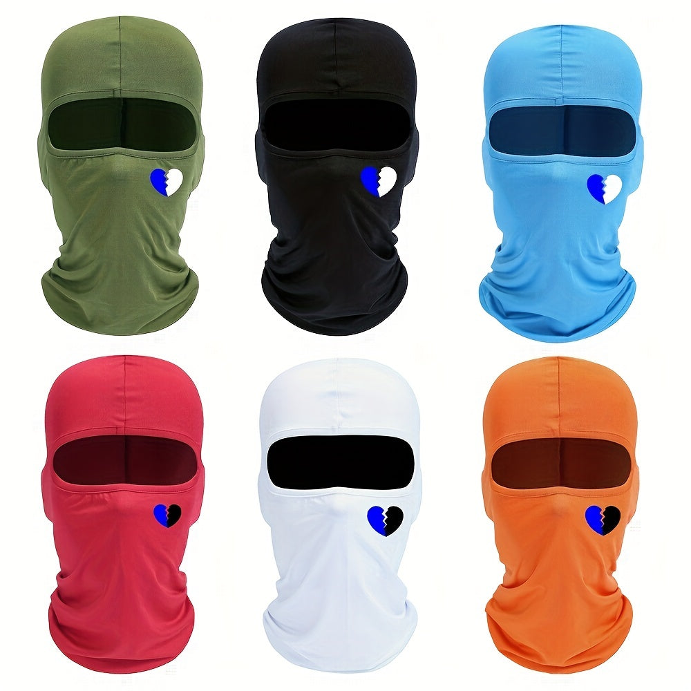 Heart Printed Mask Hood for Men and Women, Windproof Sun Hat