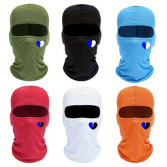Heart Printed Mask Hood for Men and Women, Windproof Sun Hat