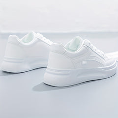 Women Round Toe Flat Sneakers Lace Up Low Top Board Shoes